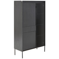 Vitrină, negru  - negru, Trend, sticlă/metal (86/154/40cm) - Hom`in