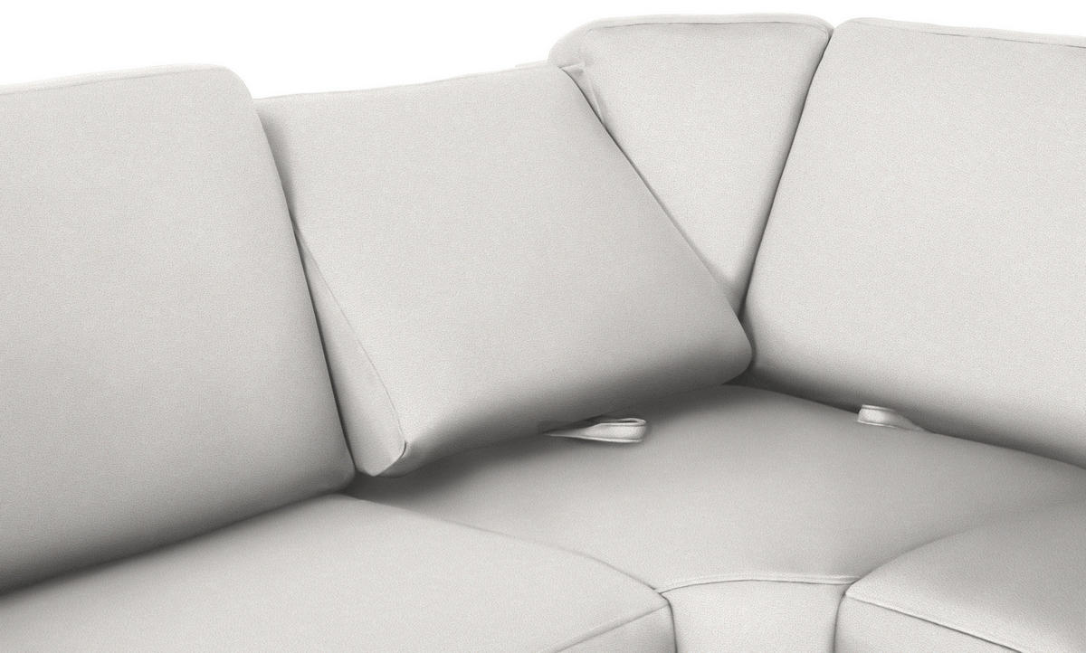 WOHNLANDSCHAFT Creme Flachgewebe  - Chromfarben/Creme, KONVENTIONELL, Textil/Metall (240/336/163cm) - Beldomo System