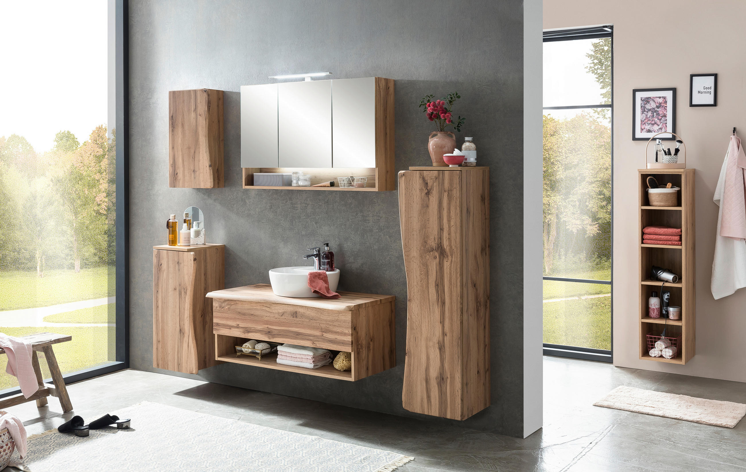BADEZIMMERREGAL 30/130/35 cm  - Eiche Wotan, Natur, Holzwerkstoff (30/130/35cm) - Xora