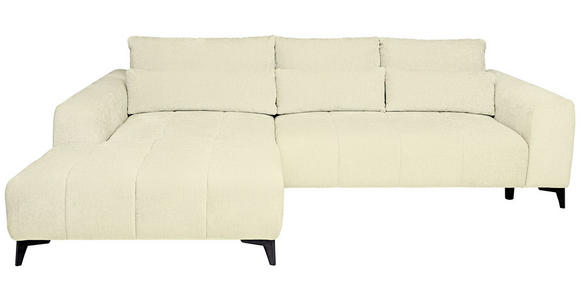 ECKSOFA  in Chenille Creme  222/279 cm  - Creme/Schwarz, KONVENTIONELL, Kunststoff/Textil (222/279cm) - Hom`in