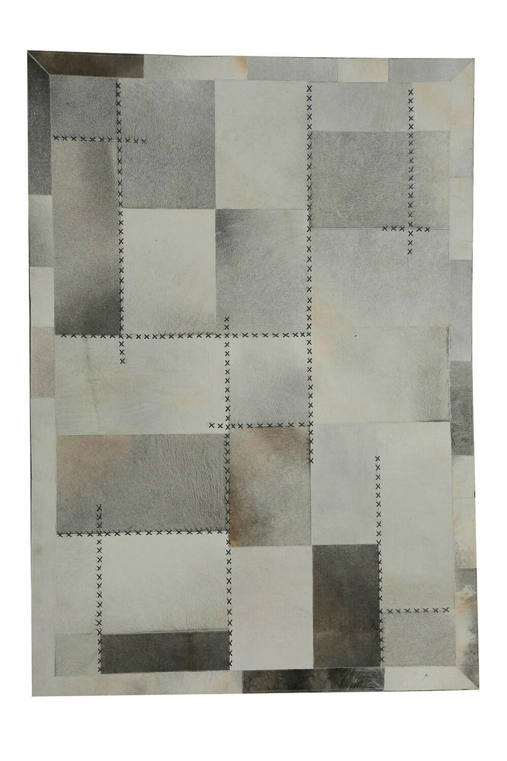 FLACHWEBETEPPICH  Wohnzimmer Grau, Multicolor rechteckig  - Multicolor/Grau, Basics, Leder/Textil (80cm) - Kayoom