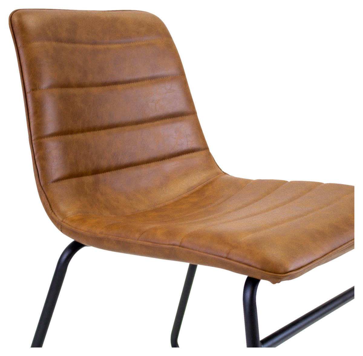 STUHL - Cognac/Schwarz, KONVENTIONELL, Kunststoff/Textil (48/77/56cm) - MID.YOU