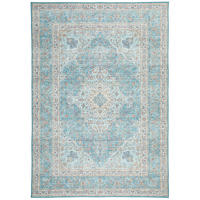VINTAGE-TEPPICH Leo 130/190 cm  in Creme, Pastellblau, Cognac  - Pastellblau/Cognac, LIFESTYLE, Kunststoff/Textil (130/190cm) - Novel