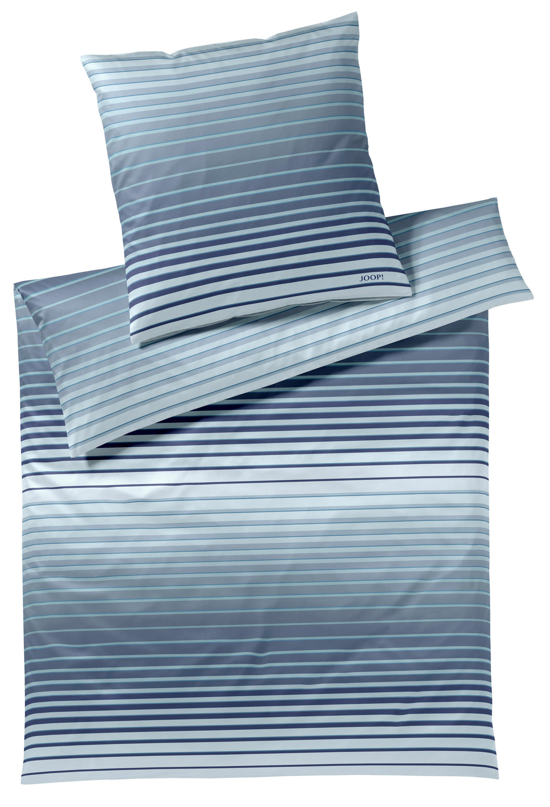 BETTWÄSCHE J! Shutter Makosatin 200/200 cm  - Blau, Design, Naturmaterialien/Textil (200/200cm) - Joop!