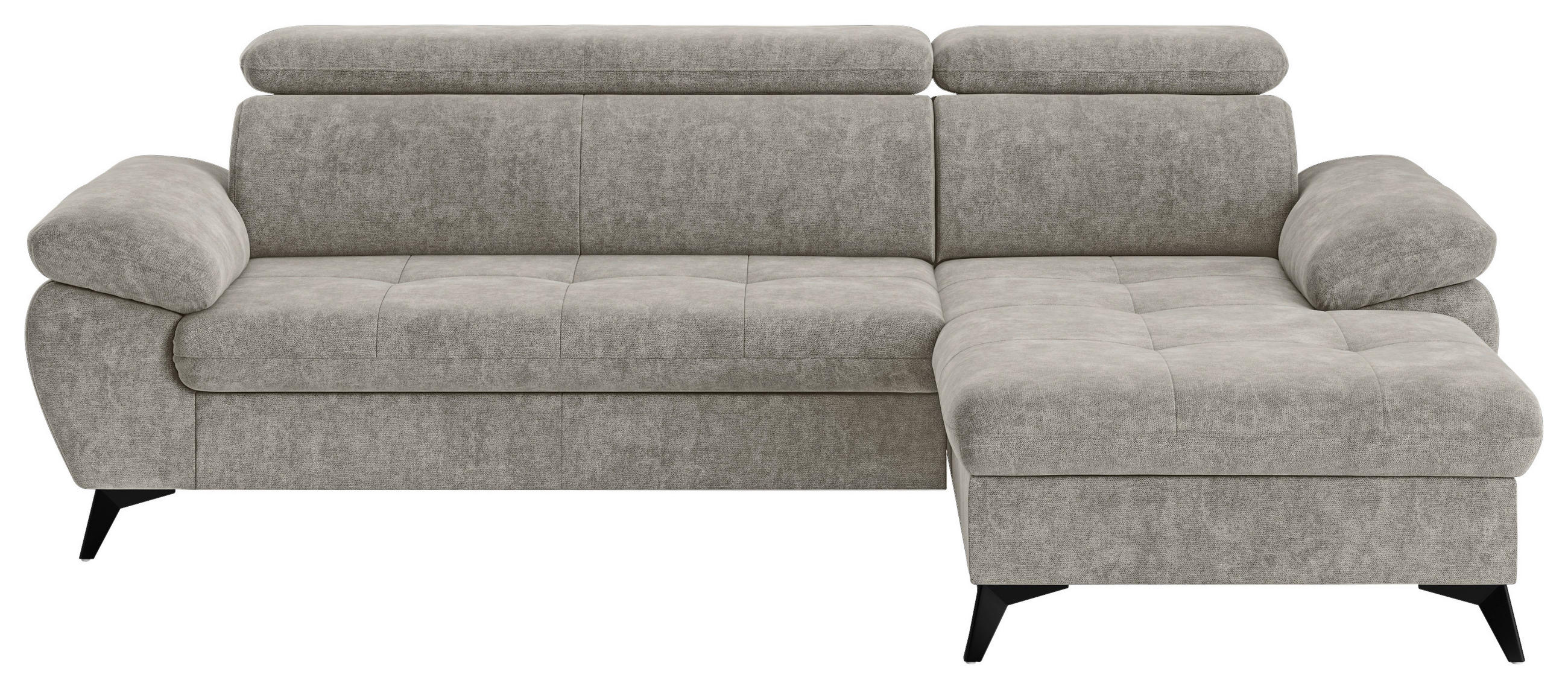 ECKSOFA in Schlammfarben - Schlammfarben/Schwarz, Textil/Metall (261/166cm) - MID.YOU