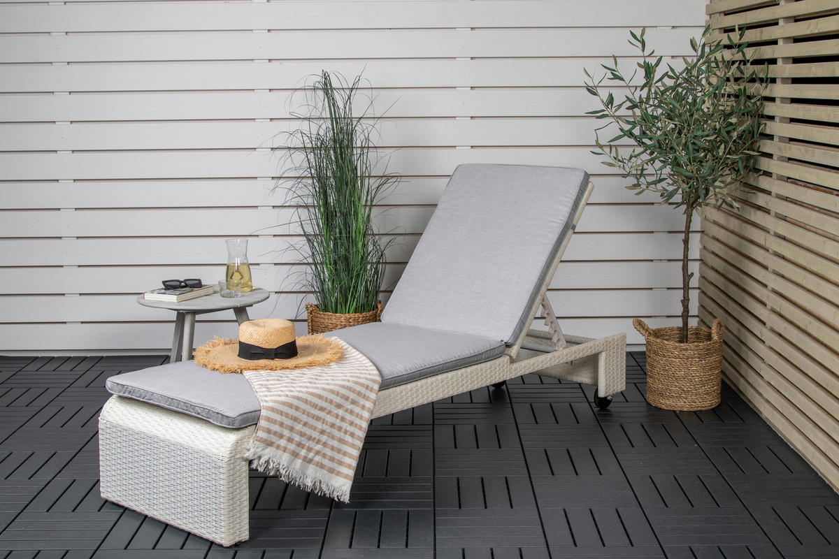 SONNENLIEGE 60/32/196 cm  - Weiß, KONVENTIONELL, Kunststoff (60/32/196cm) - Gardenson