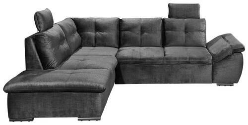 ECKSOFA in Mikrovelours Schwarz  - Schwarz, Konventionell, Kunststoff/Textil (217/265cm) - Carryhome