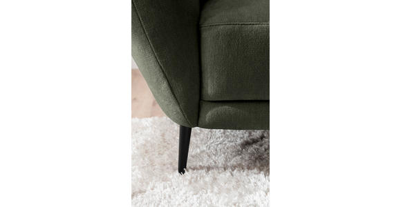 RÉCAMIERE Olivgrün Chenille Zierkissen, Rücken echt  - Schwarz/Olivgrün, KONVENTIONELL, Textil/Metall (224/70/97cm) - Hom`in