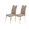 STUHL-SET 2 Stück  in Stahl Mikrofaser  - Chromfarben/Beige, MODERN, Textil/Metall (44/98/61cm) - MID.YOU