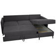 ECKSOFA Anthrazit Chenille - Anthrazit/Schwarz, KONVENTIONELL, Holz/Textil (159/221cm) - Carryhome