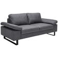 2-SITZER-SOFA in Mikrofaser Grau  - Beige/Schwarz, Design, Textil/Metall (194/86/97cm) - Hom`in