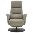 RELAXSESSEL in Leder Greige  - Greige/Schwarz, Design, Leder/Metall (76/108/86cm) - Dieter Knoll