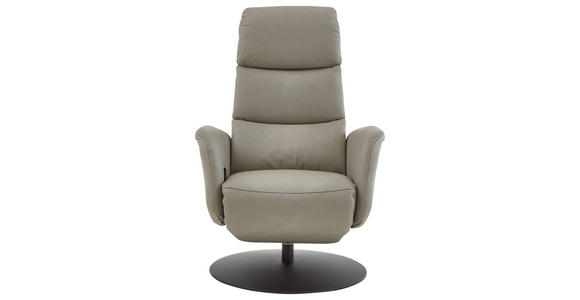 RELAXSESSEL in Leder Greige  - Greige/Schwarz, Design, Leder/Metall (76/108/86cm) - Dieter Knoll