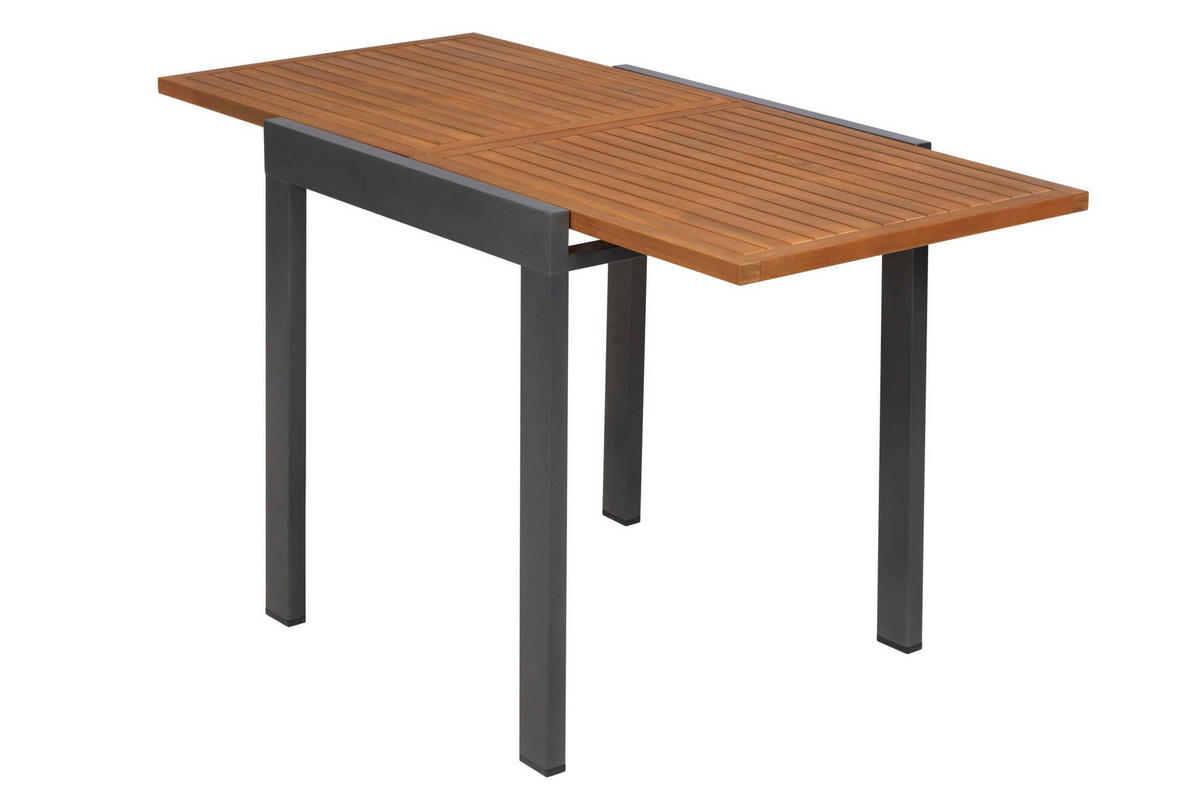 GARTENTISCHGRUPPE  - Graphitfarben/Naturfarben, KONVENTIONELL, Holz/Textil - Gardenson