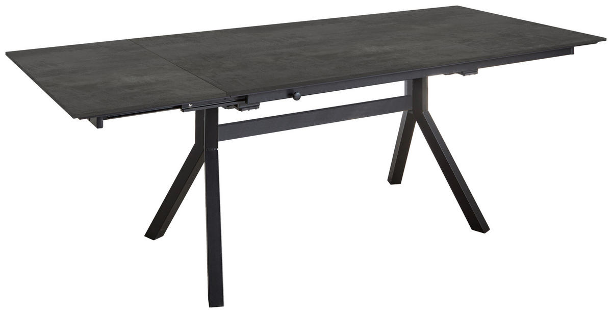ESSTISCH in Holz, Metall 200-300/95/76 cm  - Schwarz, Basics, Holz/Metall (200-300/95/76cm) - Celina Home