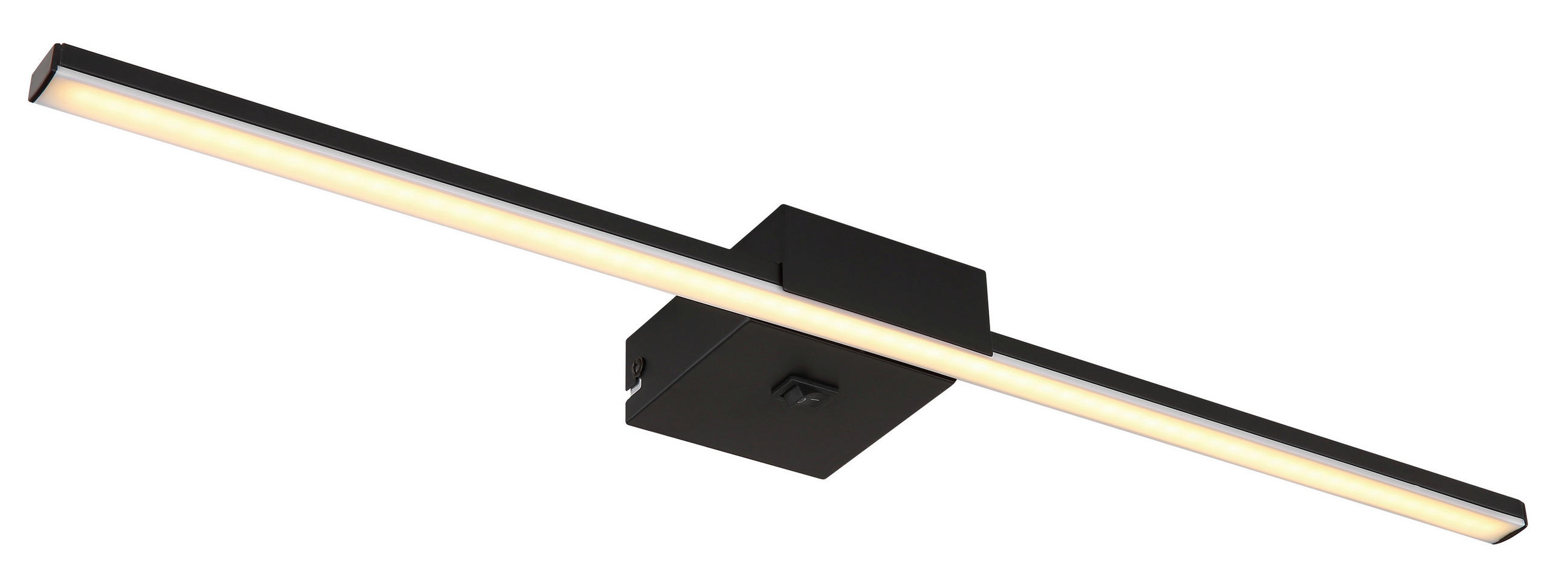 BADEZIMMER-WANDLEUCHTE 61,5/11/3,7 cm   - Opal/Schwarz, Basics, Kunststoff/Metall (61,5/11/3,7cm) - Globo
