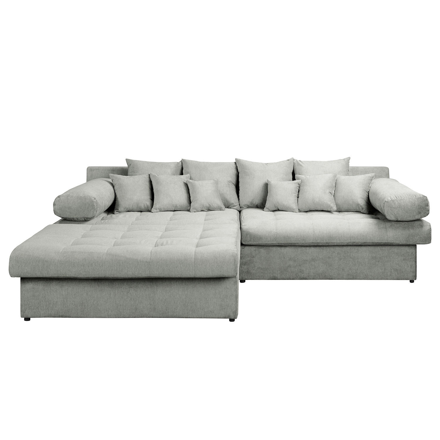 ECKSOFA Naomi Grau Mikrofaser Rückenkissen  - Schwarz/Grau, Design, Kunststoff/Textil (243/284cm) - P & B