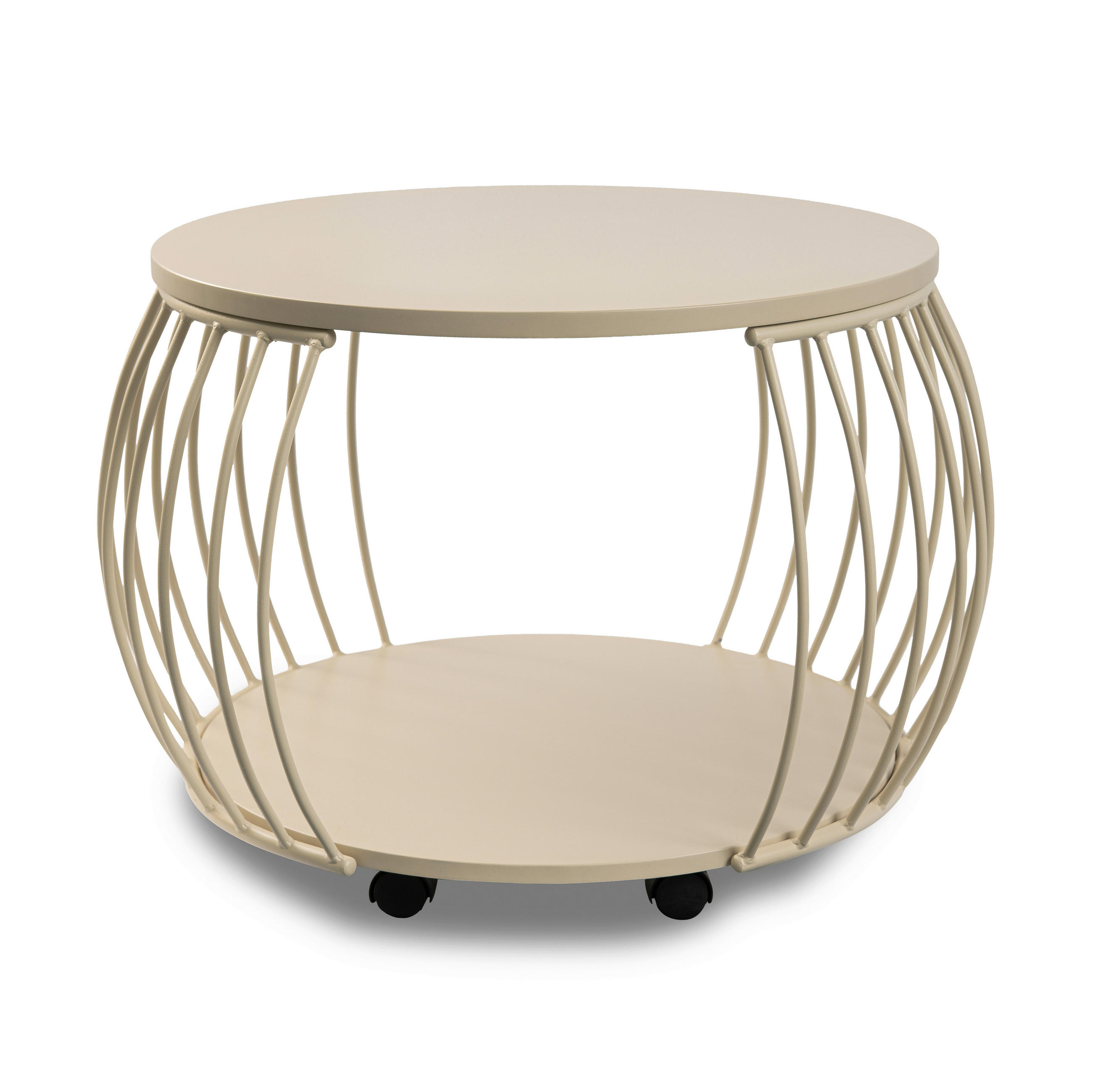 COUCHTISCH 80/80/47 cm rund Creme  - Creme, Design, Holzwerkstoff/Metall (80/80/47cm) - Xora