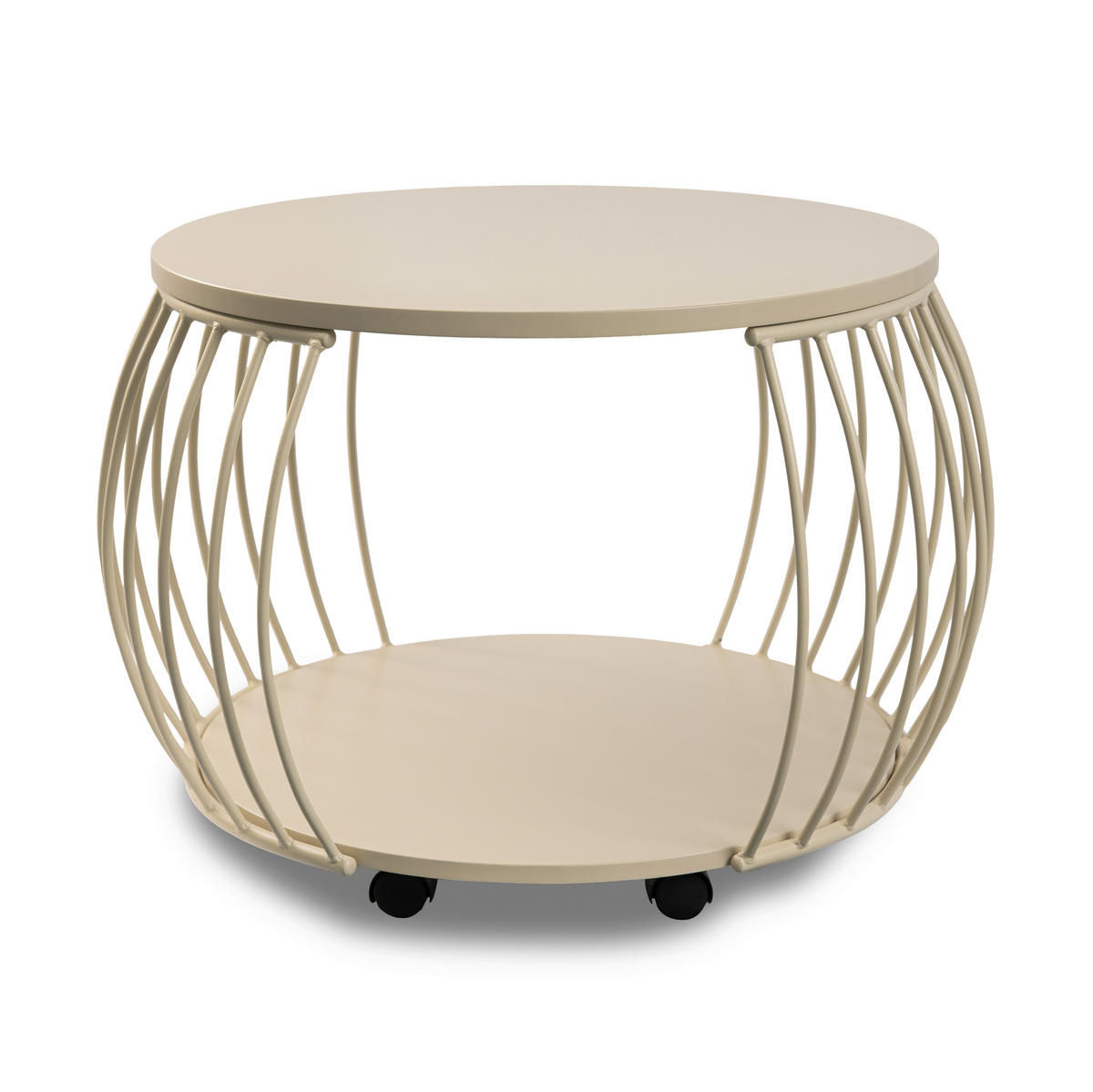 COUCHTISCH 60/60/47 cm rund Creme  - Creme, Design, Holzwerkstoff/Metall (60/60/47cm) - Xora