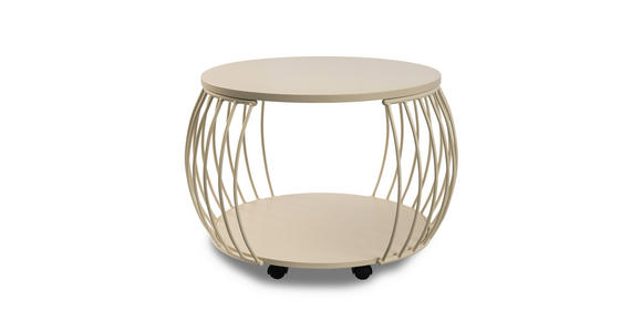 COUCHTISCH 80/80/47 cm rund Creme  - Creme, Design, Holzwerkstoff/Metall (80/80/47cm) - Xora