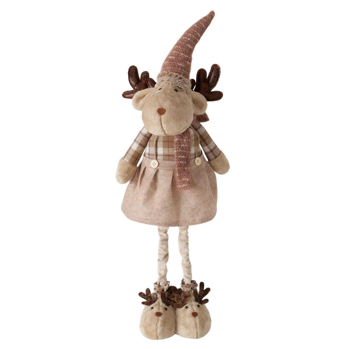 DEKORAČNÝ JELEŇ - hnedá, Basics, kov/textil (27/30/110cm)