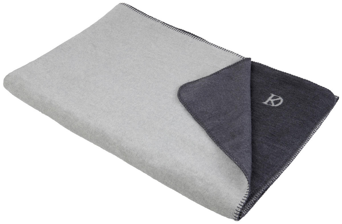 WOHNDECKE FRAME 150/200 cm  - Anthrazit/Silberfarben, Design, Textil (150/200cm) - Dieter Knoll