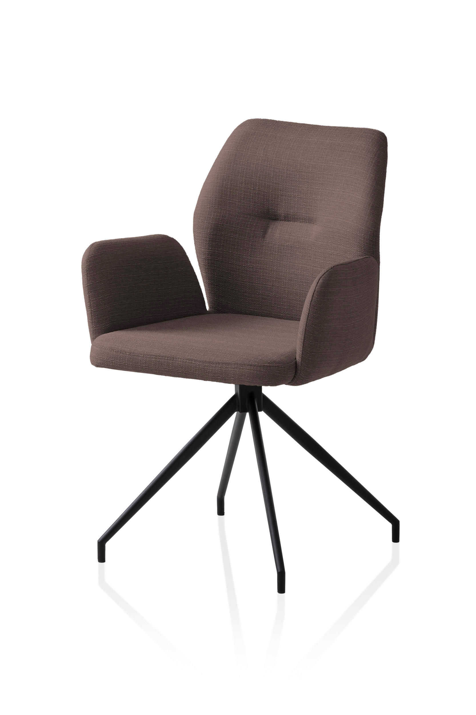 OTOČNÁ STOLIČKA, tkaná textília, hnedá - hnedá/čierna, Modern, kov/textil (59/88/58cm) - Livetastic