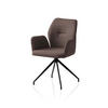 OTOČNÁ STOLIČKA, tkaná textília, hnedá - hnedá/čierna, Modern, kov/textil (59/88/58cm) - Livetastic