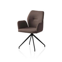 OTOČNÁ STOLIČKA, tkaná textília, hnedá - hnedá/čierna, Modern, kov/textil (59/88/58cm) - Livetastic
