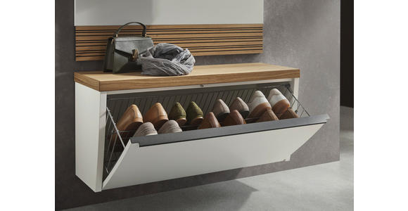 GARDEROBENBANK  in 92/42/31 cm  - Eichefarben/Anthrazit, Design, Metall (92/42/31cm) - Dieter Knoll