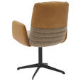 ARMLEHNSTUHL  in Stahl Flachgewebe Echtleder pigmentiert  - Rostfarben/Cognac, Design, Leder/Textil (64/93/69cm) - Dieter Knoll