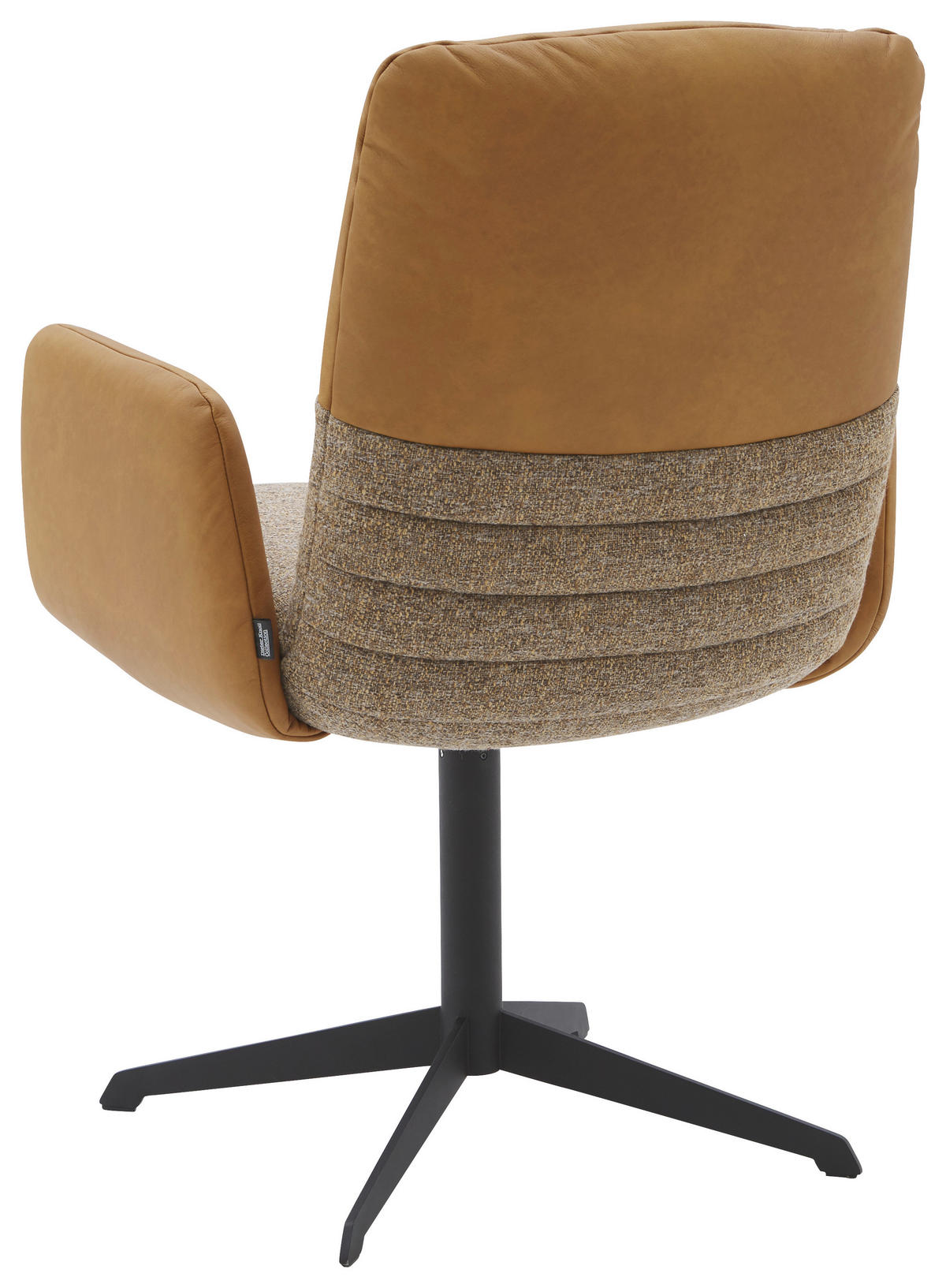 ARMLEHNSTUHL  in Stahl Flachgewebe Echtleder pigmentiert  - Rostfarben/Cognac, Design, Leder/Textil (64/93/69cm) - Dieter Knoll