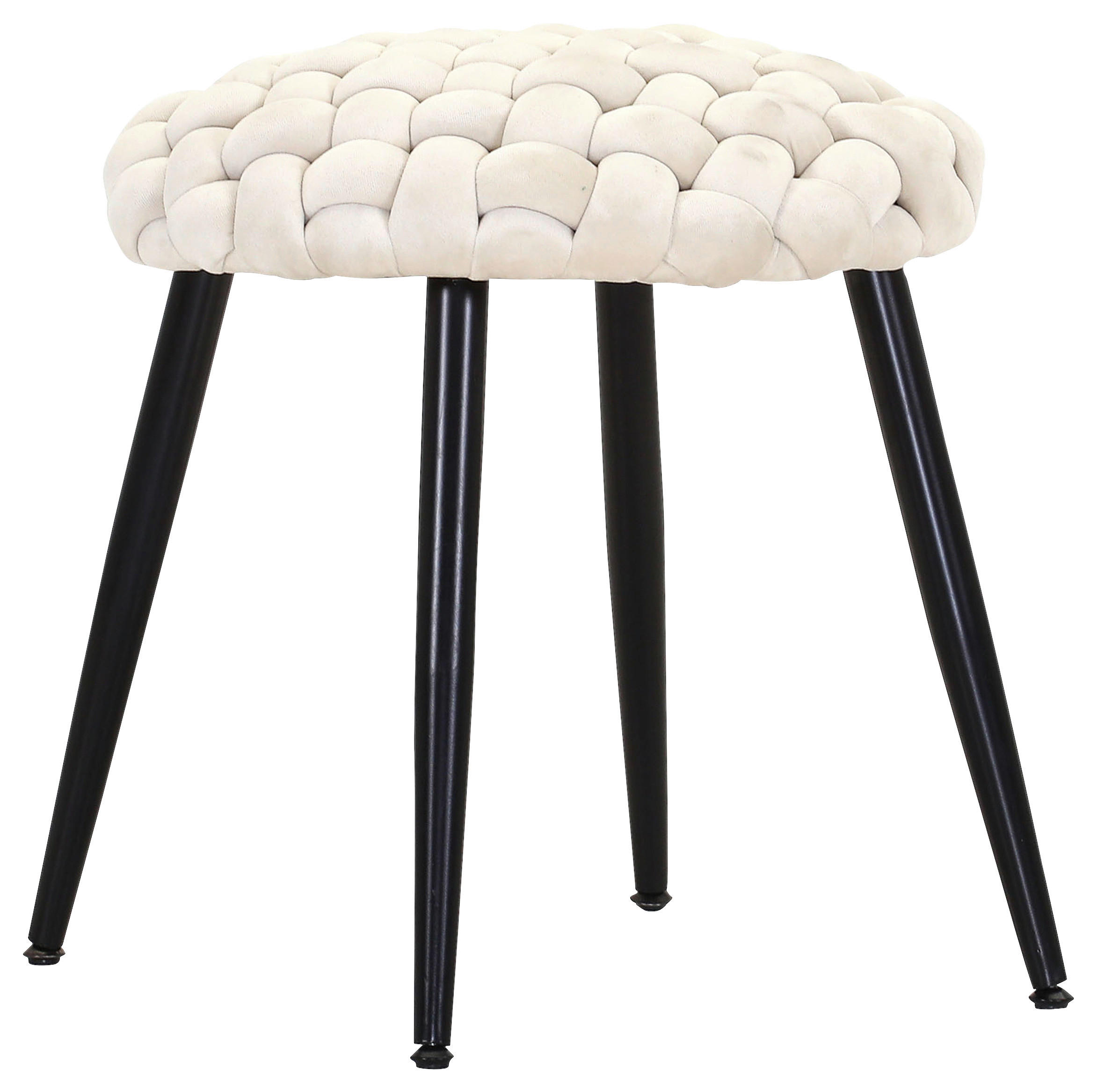 HOCKER Flachgewebe Creme, Schwarz  - Creme/Schwarz, Design, Textil/Metall (53/49/53cm) - Landscape