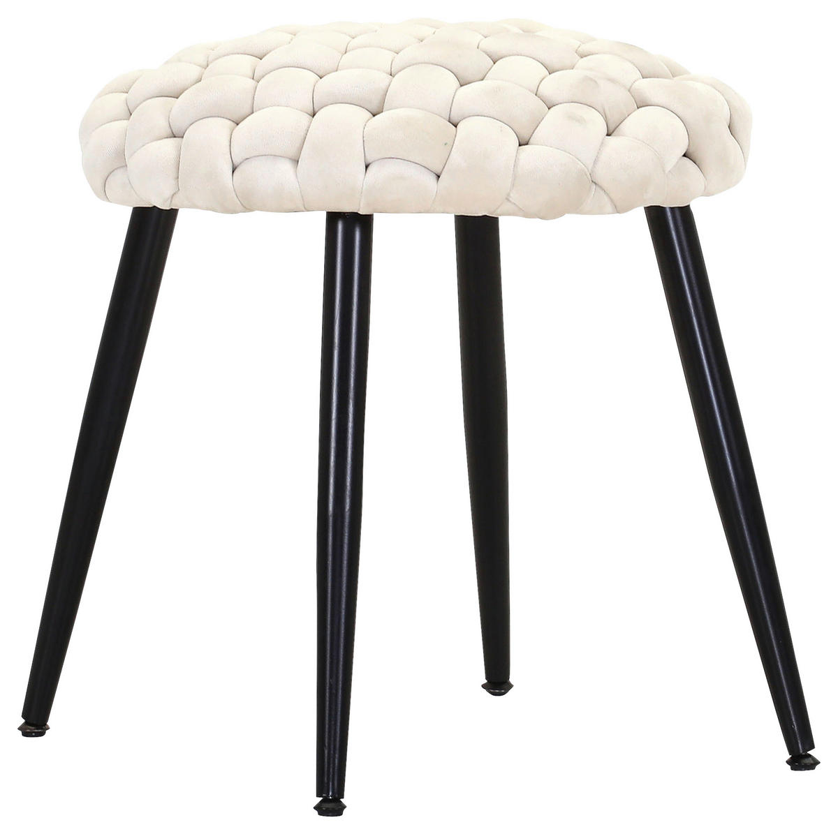 HOCKER Flachgewebe Creme, Schwarz  - Creme/Schwarz, Design, Textil/Metall (53/49/53cm) - Landscape