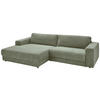 ECKSOFA in Cord Grün  - Schwarz/Grün, Design, Kunststoff/Textil (168/296cm) - Pure Home Lifestyle