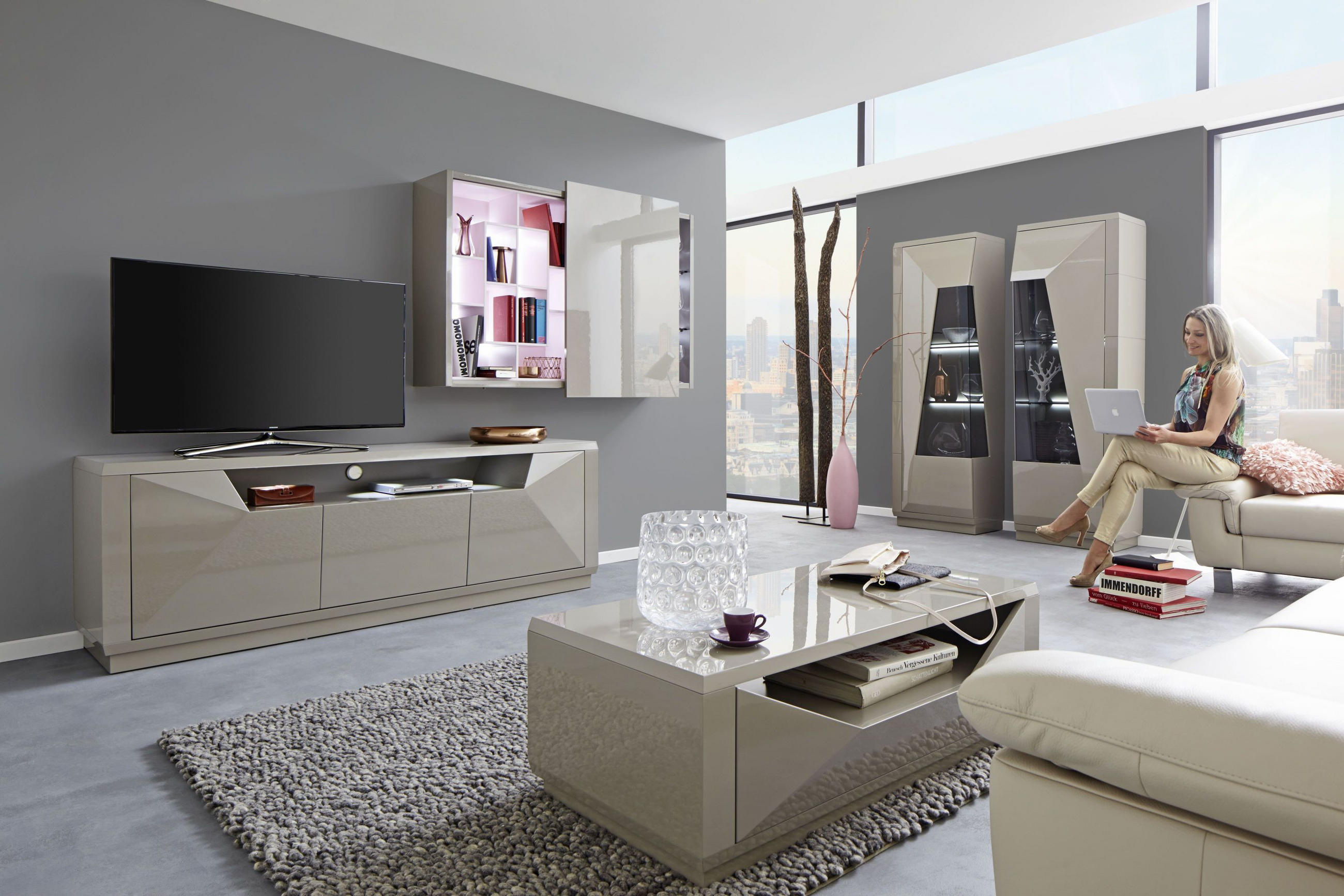 FALIVITRIN   - taupe, Design, faalapú anyag (145/105/35cm) - Novel