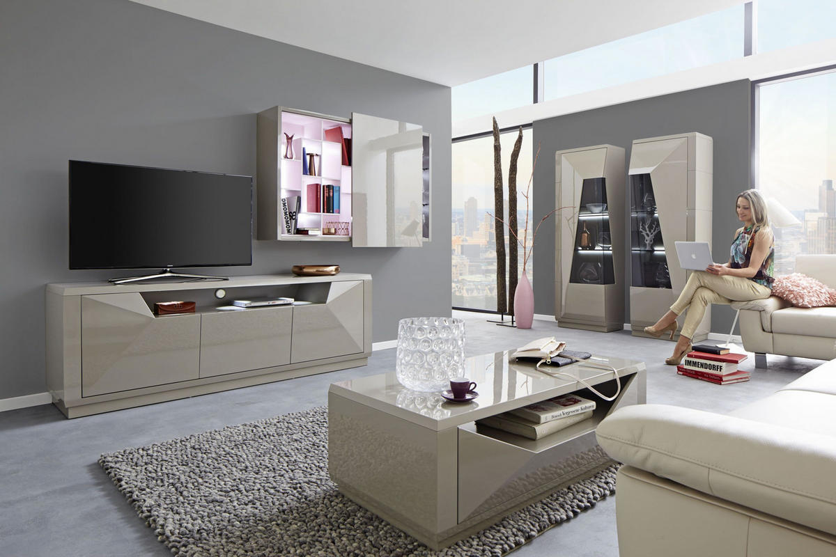 VITRIN   - Design, faalapú anyag/Üveg (65/200/48cm) - Novel