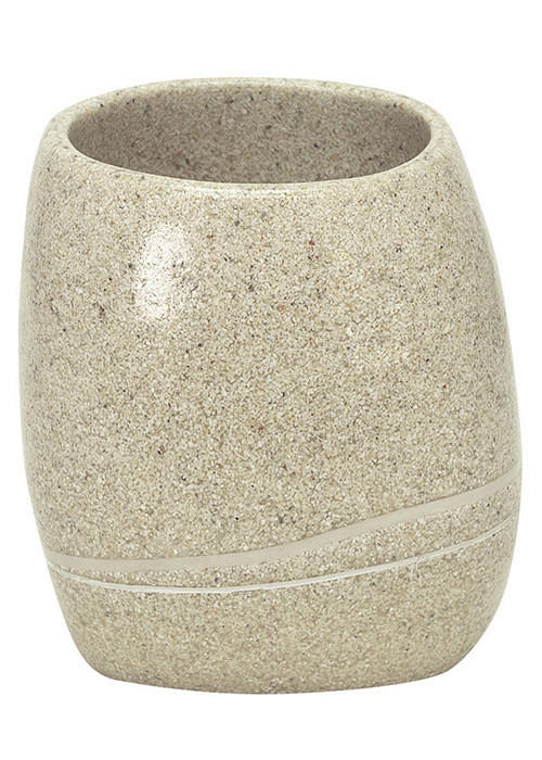 LONČEK ZA ŠČETKE STONES - naravne barve, Konvencionalno, umetna masa (8,5/9,5cm) - Kleine Wolke