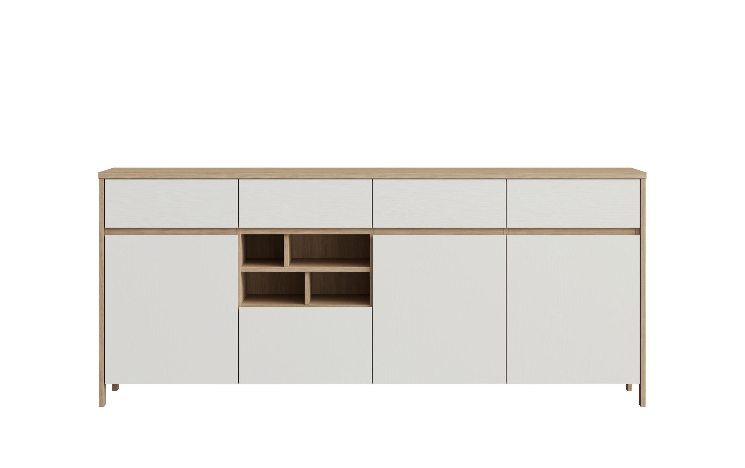 SIDEBOARD  193/85/39 cm 4 Schublade(n)  - Eichefarben/Weiß, Design, Holzwerkstoff (193/85/39cm) - MID.YOU