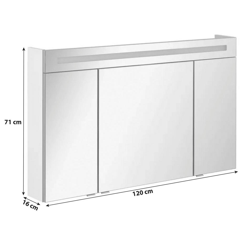 Thumbnail - Mid.you Spiegelschrank B.Clever, Weiß, Metall, 4 Fächer, F, 120x71.0x16 cm, Badezimmer, Badezimmerspiegel, Spiegelschrän...