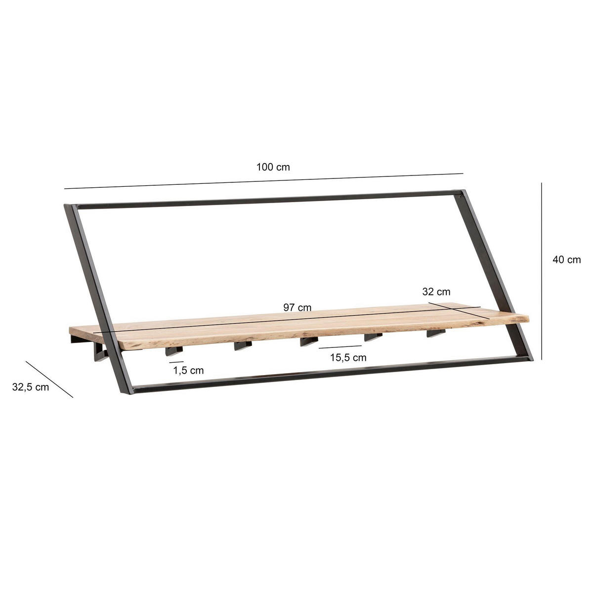 PREDSIEŇOVÝ NÁBYTOK, 100/40/32,5 cm - farba akácie, Design, drevo (100/40/32,5cm) - Livetastic