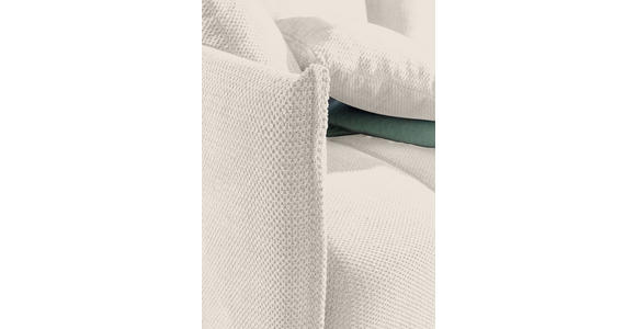 SCHLAFSOFA Plüsch Creme  inkl. Zierkissen, Rückenkissen, Bettkasten, Schlaffunktion, Rücken echt, Liegefläche im Originalstoff  - Creme/Schwarz, KONVENTIONELL, Kunststoff/Textil (200/73/105cm) - Carryhome
