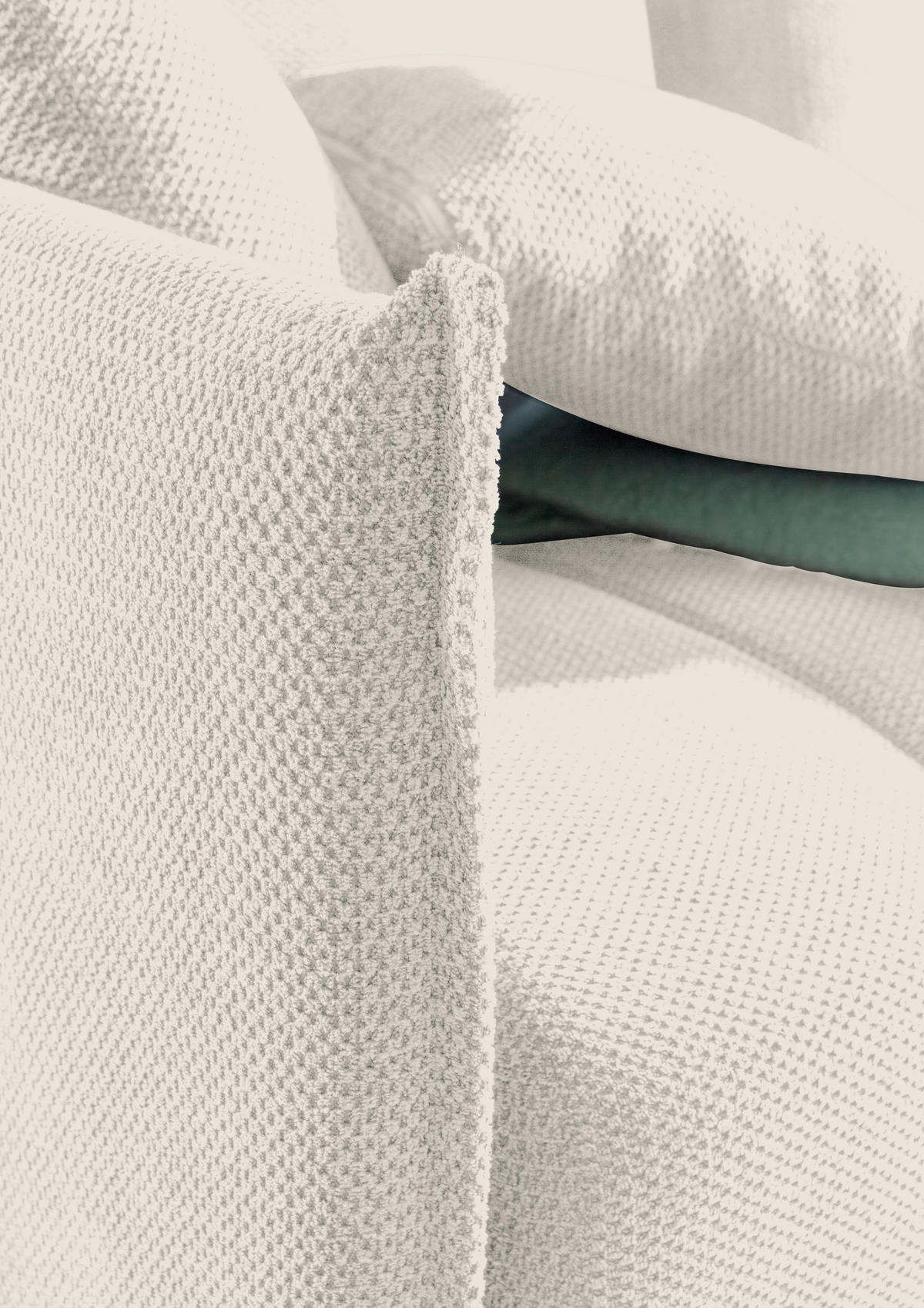 SCHLAFSOFA Plüsch Creme  inkl. Zierkissen, Rückenkissen, Bettkasten, Schlaffunktion, Rücken echt, Liegefläche im Originalstoff  - Creme/Schwarz, KONVENTIONELL, Kunststoff/Textil (200/73/105cm) - Carryhome