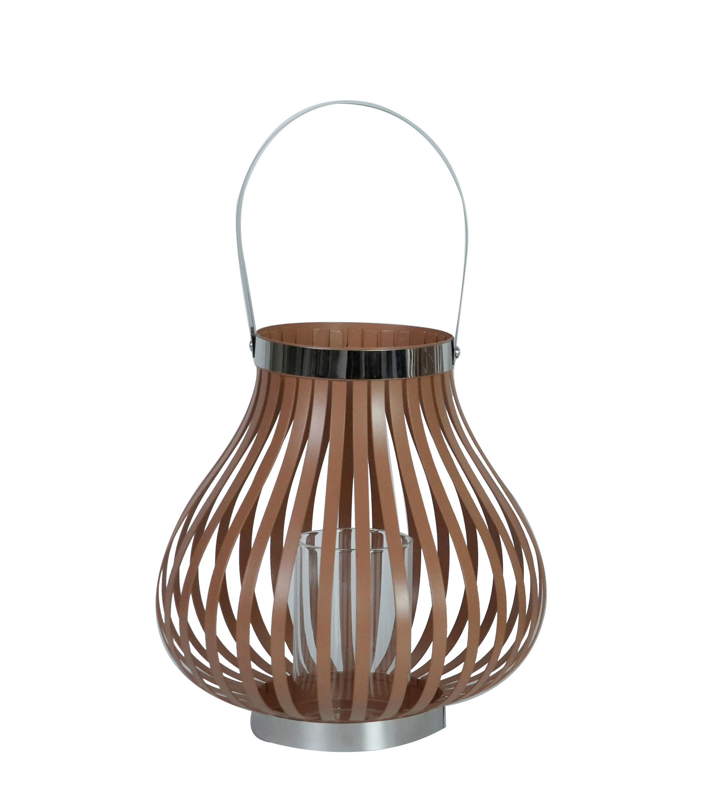 LATERNE - Sandfarben/Klar, LIFESTYLE, Glas/Metall (24.5/25.5cm)