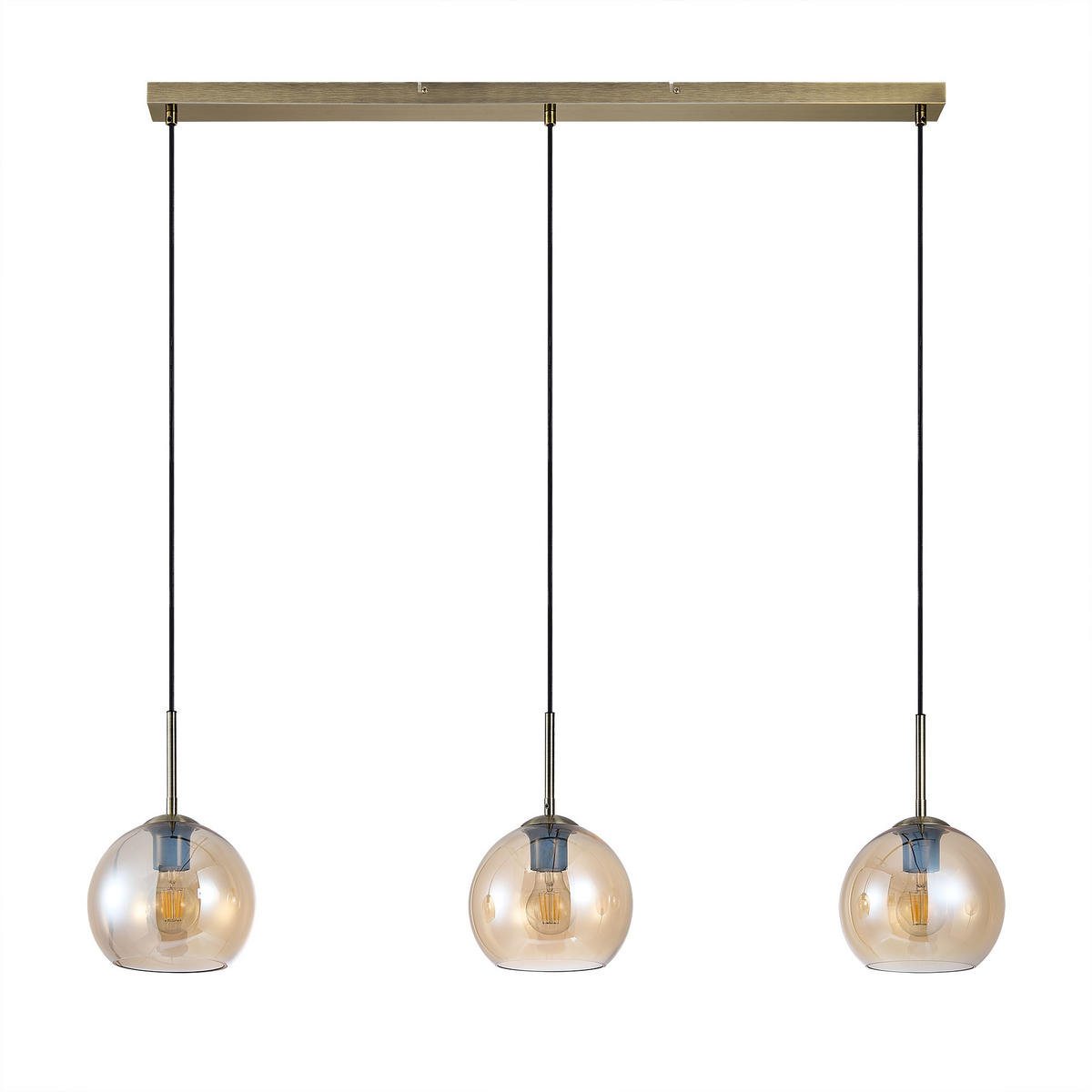 HÄNGELEUCHTE Leonie 110/20/150 cm   - Bernsteinfarben, Basics, Glas/Metall (110/20/150cm) - Novel