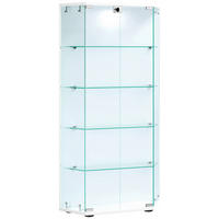 VITRINE in Weiss  - Weiss/Transparent, Design, Glas/Holzwerkstoff (83/114/17cm) - MID.YOU