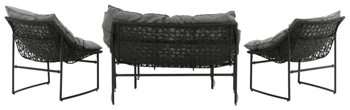 LOUNGEGRUPP  - grå/svart, Klassisk, metall/textil - Gardenson