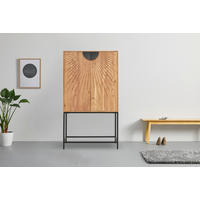 HIGHBOARD  in 90/160/42 cm  - Schwarz/Akaziefarben, Trend, Holz/Metall (90/160/42cm) - Landscape