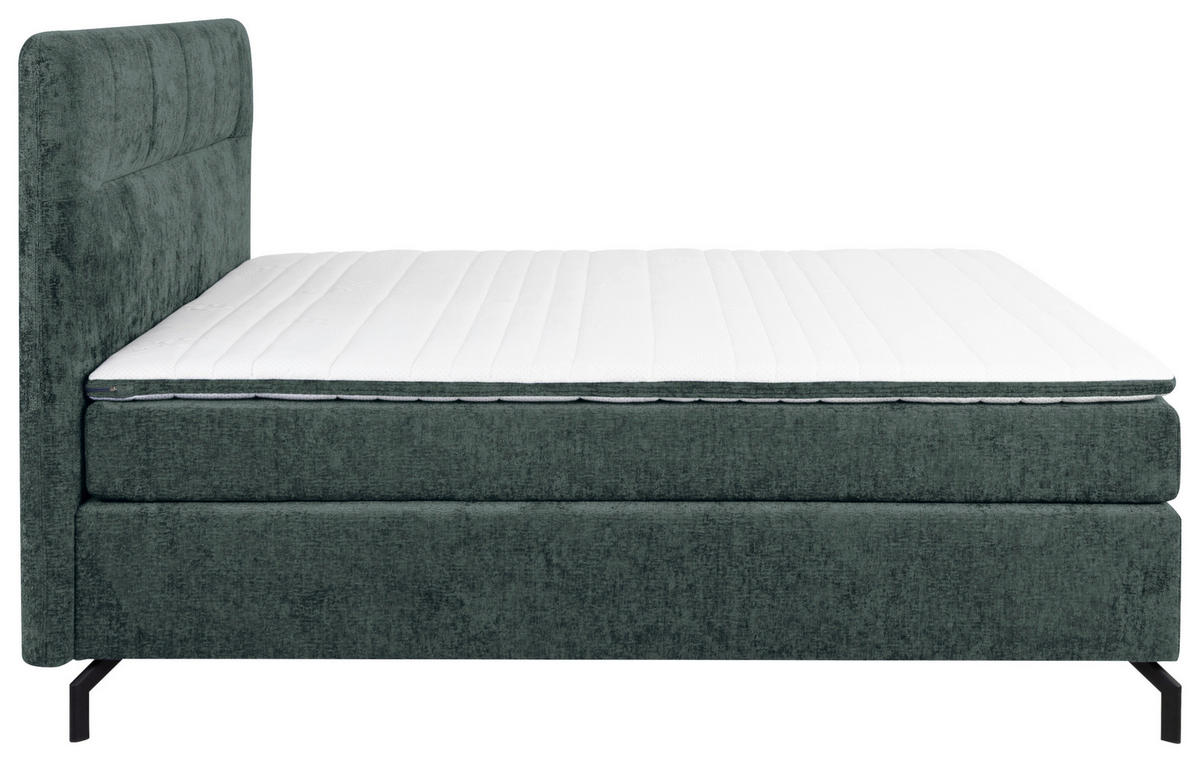 BOXSPRINGBETT 160/200 cm  in Dunkelgrau  - Dunkelgrau/Schwarz, Design, Textil/Metall (160/200cm) - Esposa