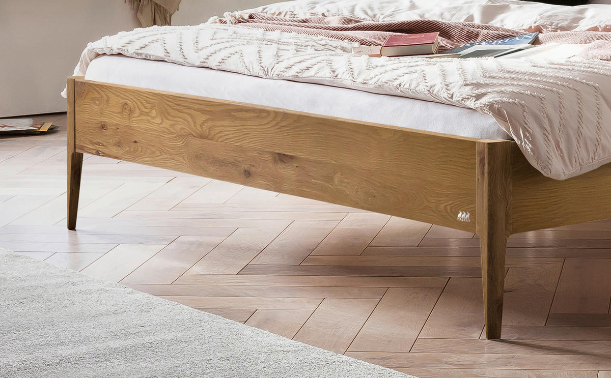 BETT 160/200 cm  in Weiß, Wildeiche  - Wildeiche/Weiß, KONVENTIONELL, Holz/Textil (160/200cm) - Hasena